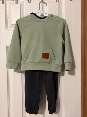 Amazon Kids Matching Set Sage Green Hoodie and Black Joggers